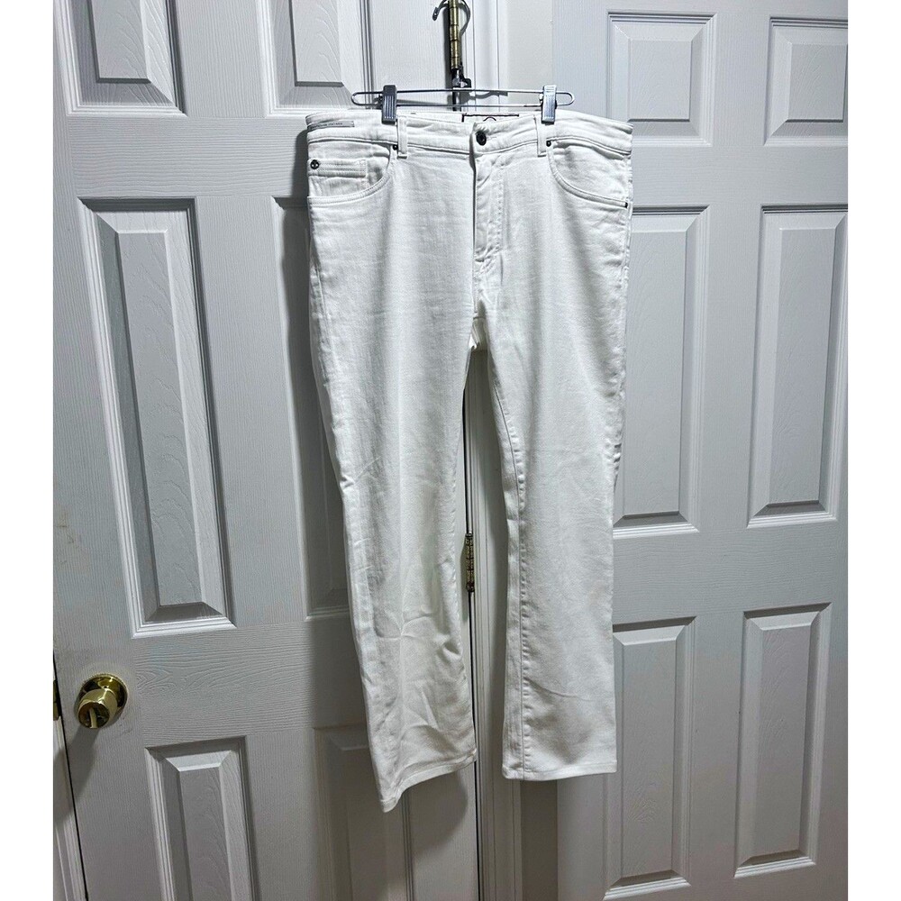 Teleria Zed Cobra 19A Men’s White Pants Size 35 Cotton Linen Stretch